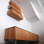 oak unit with concrete top